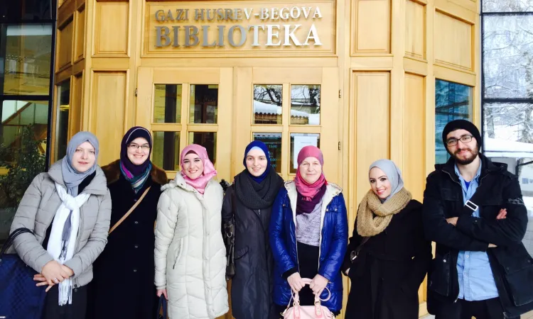 Students and professors visit the "Gazi Husrev-bey library"
